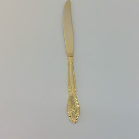 Set of 6 Dinner Knifes Gold Tone With Monogram C Hollywood - Picture 9 of 15